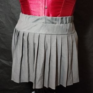 Grey Pleated Skirt